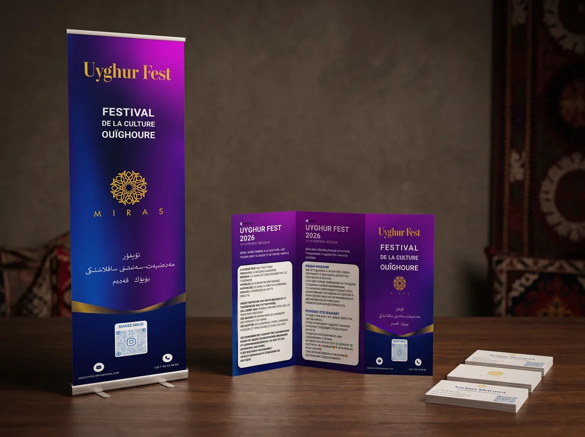 Supports imprimes du festival Uyghur Fest pour l'association MIRAS